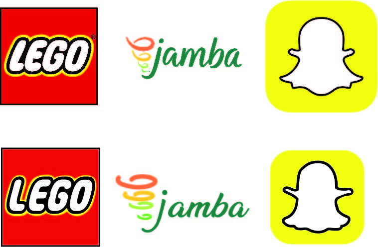 logo's remade with different techniques